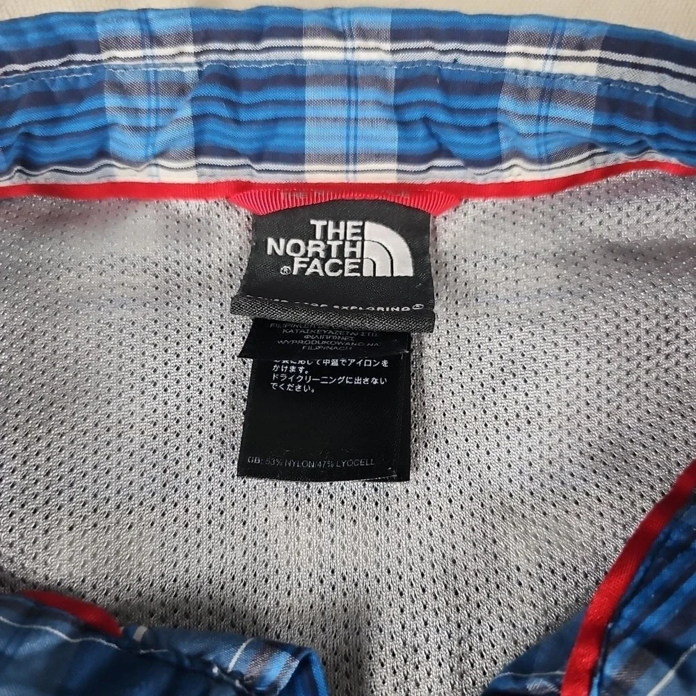 The North Face Millstone Mens L Blue Plaid Shirt Zip‎ Pocket Fishing Hiking ARNF